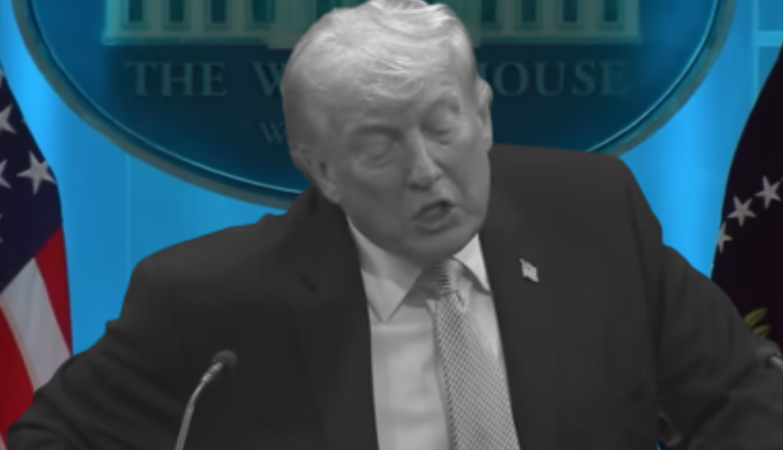 Composite of D. T. speaking on April 6, 2026. (Images from White House press feed).